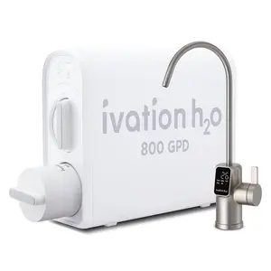 Ivation H2O 800 GPD Reverse Osmosis Under Sink Tankless Water Purifier, Home Kitchen Drinking Water Filtration TDS System with 8-Stage Filter NSF/ANSI 42, 58 & 372 Certified, Smart LED Faucet