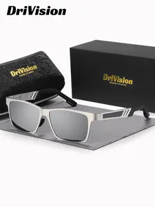 1 Pair Drivision Unisex Full Frame Square Frame Classic Polarized Sunglasses Minimalist design UV400