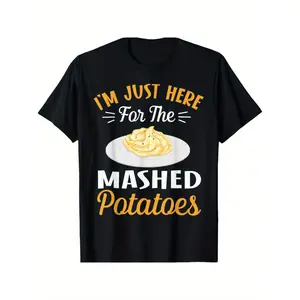 Thanksgiving Food I'm Just Here For The Mashed Potatoes T-Shirt t shirt graphic tee 90s graphic tees t shirt for men men's t shirts funny graphic tee christian clothing good graphic tees men graphic tees