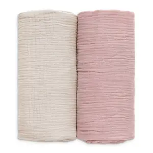 2 Pack Muslin Swaddle Blankets for Unisex, Newborn Receiving Blanket, Large 40 x 38 inches, Soft Breathable Washable Muslin Baby Swaddles for Boys & Girls, Soft Fabric