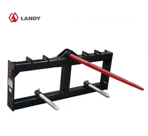 LANDY Skid Steer 3-in-1 Bale Spear Pallet Fork Trailer Hitch Combo Quick Attach Farm Tool