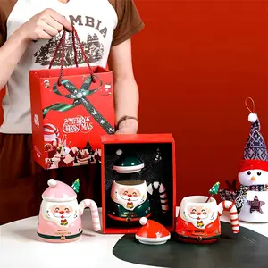 Cute Christmas Gift Ceramic Cup Box Recommendation, Durable and Stylish Holiday Gift Party Favors, Perfect for Celebrating Cartoon Water Mug Mugs New Year Gifts