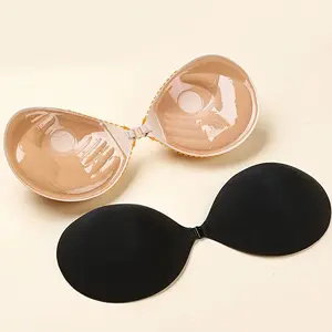 2 Pairs Adhesive Push Bra 3cm Thicken Seamless Bra Suitable for Women Deep V Backless Dress Bridal Wedding Clothes