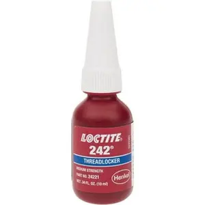 Loctite 10 mL Bottle, Blue, Medium Strength Liquid Threadlocker Series 242, 24 hr Full Cure Time, Hand Tool, Heat Removal 135354