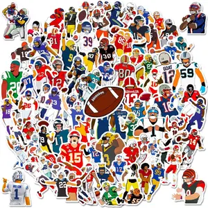 100 classic football action stickers, NFL football player graffiti stickers