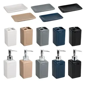 The Modern Lined Grey Bath Accessories - Soap/Lotion Pump