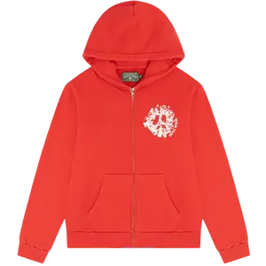 DENIM TEARS ZIP HOODIE 'UNVERSITY RED WHITE'