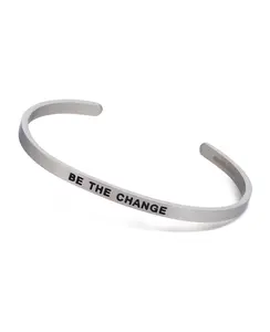 Engraved Metal Cuff Bracelet, Be The Change