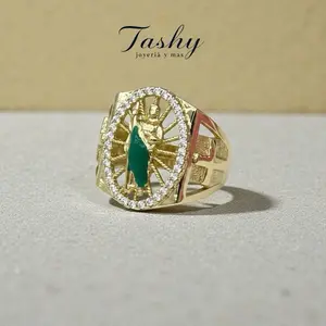 Anillo San Benito oro laminado 14k