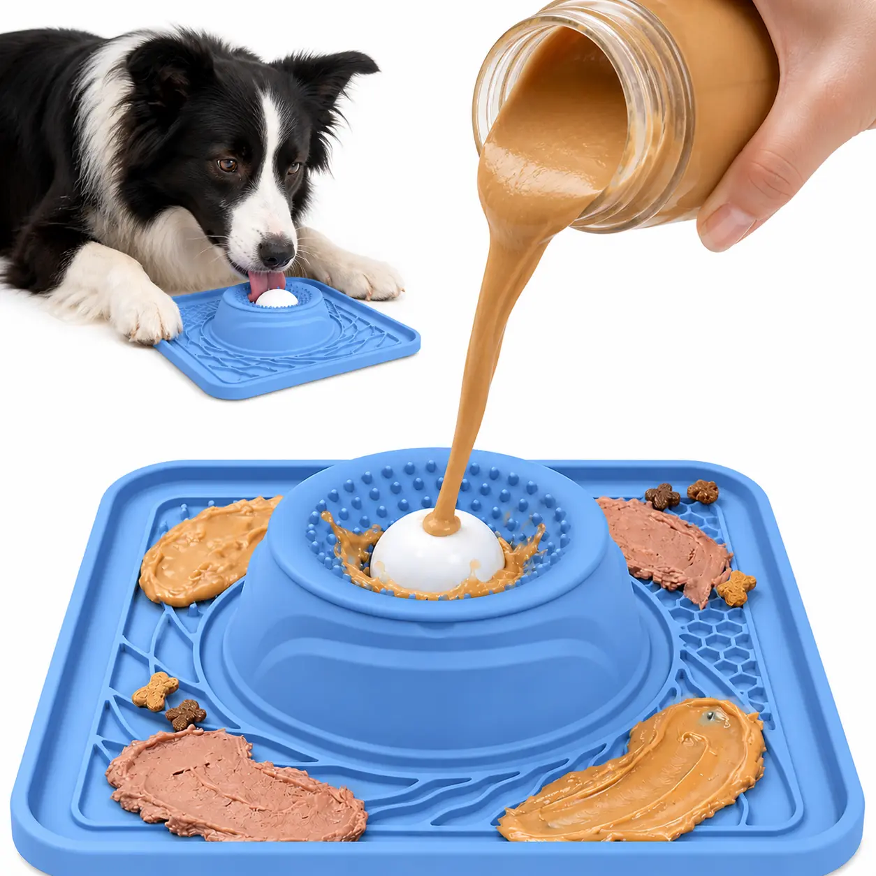 2026 New Silicone Slow Feeder Dog Bowl & Licking Mat, Interactive Pet Lick Ball For Liquid Food, Anti-spill Dog Feeding Toy, Anti-Slip Dog Lick Bowl