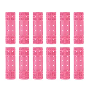 VOCOSTE Convenient Heatless Voluminous Hair Roller for Women 2.68"x0.79" Rose Red 12 Pcs
