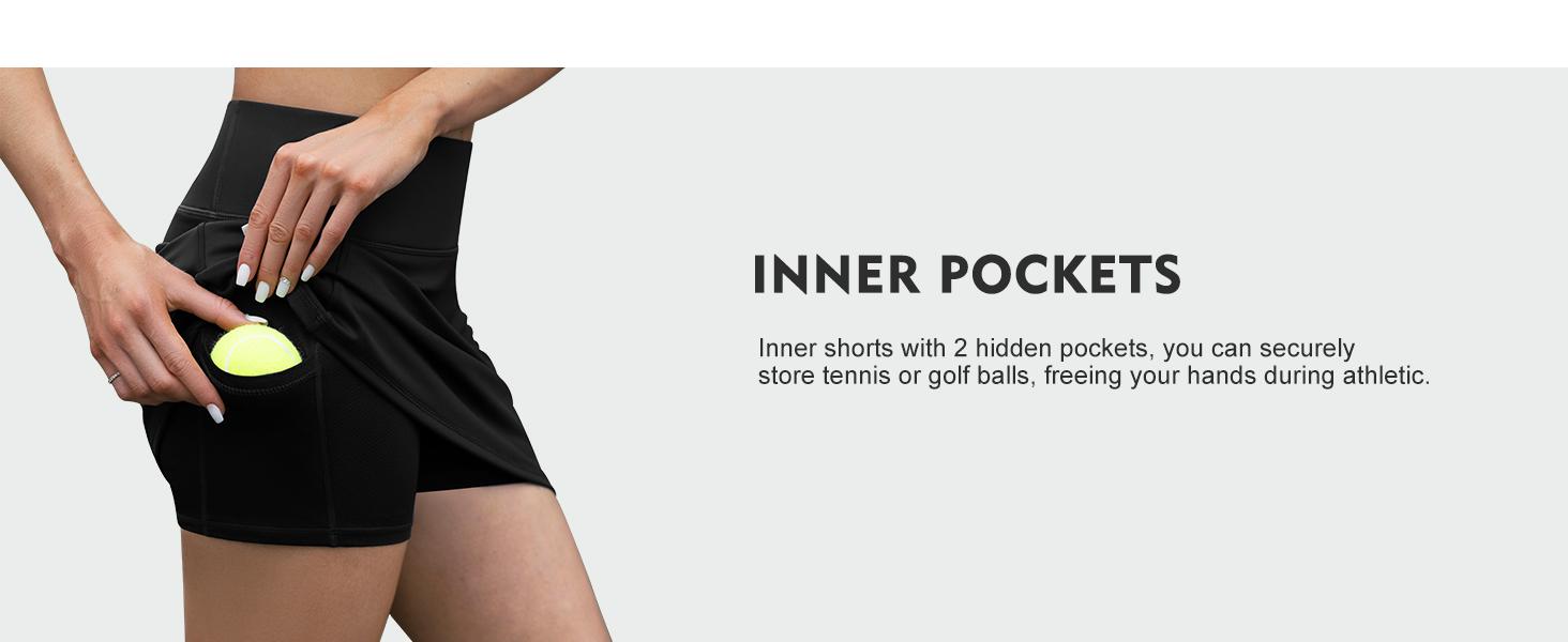 Women’s High-Waisted Active Skirt - Stretchy Sports Skort with Built-in Shorts & Pocket for Running, Golf, Summer Casual Wear