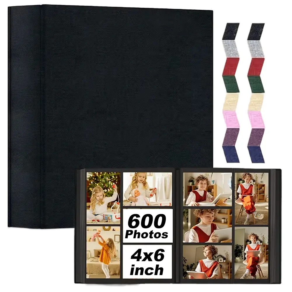 Photo Album 4x6 600 Pockets for Wedding Gifts,Linen Hardcover Picture Albums for Family Anniversary Baby Vacation Pictures
