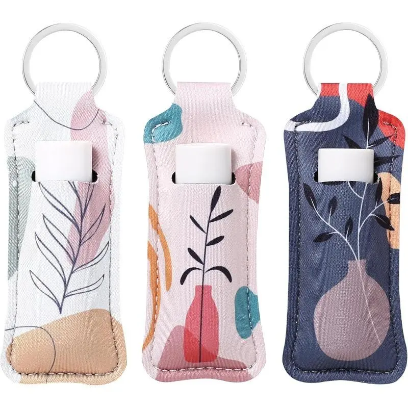 Cute Fabric Lip Balm Holder Keychain with Clip - Lip Care Accessory for Keys, Bags,summerwins Lip Product Organizer