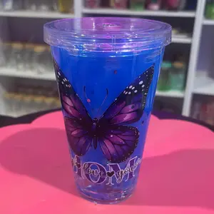 20 oz butterfly mom tumbler