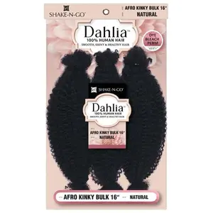 Dahlia by Shake N Go 100% Human Hair Braid - AFRO KINKY BULK 3 PCS 16"