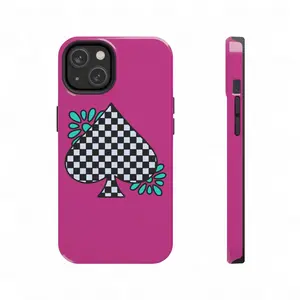 Spade iPhone Case, Pink Turquoise Phone Cover, Protective Tough Shell, Stylish Smartphone Accessories, Trendy Gift for Her, Unique Cell
