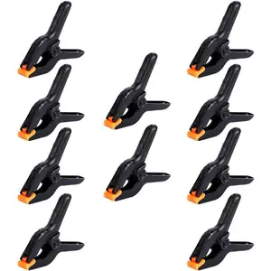 10 Packs of 3.5 inch Professional Plastic Small Spring Clamps Heavy Duty for Crafts and Backdrop Clips Clamps for Backdrop Stand,Photography, Home Improvement and so on
