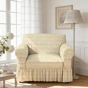 2D Flat Sofa Covers Suitable for All Seasons, Designed for One to Four Seats, Featuring Ruffled Edges. These Protective Covers Are Resistant to Pet Scratches And Serve As Decorative Elements for Sofas in Living Rooms And Offices