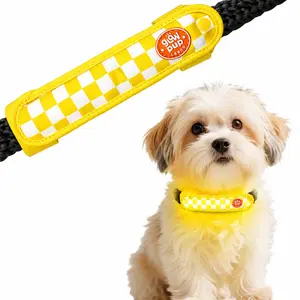 Velcro Fabric LED Light Strap for Dogs & Cats – Glowing Patch, Glow in the Dark, Hook & Loop Fastened Collar Light for Nighttime Walks, 15.2 x 3.5 cm, 40mAh Battery, 3-5H Run Time accessories Illuminated Leash Reflective Strip Harness Safety Harnesses