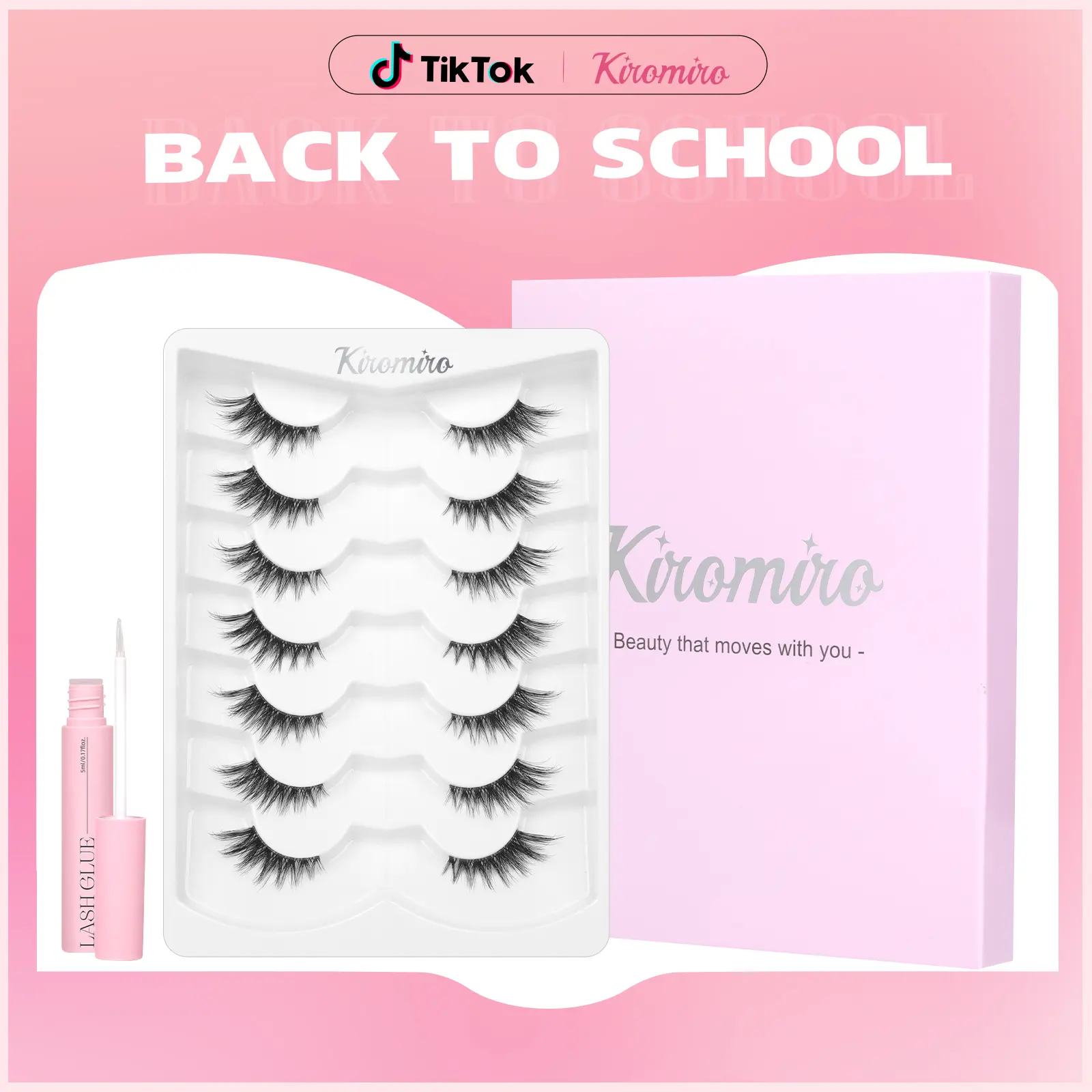 Kiromiro Half Lashes 16mm False Eyelashes Clear Band Natural Wispy Lash Strips Cat Eye Short Fake Lashes Spiky Eye Lashes 7 Pairs for Clean Makeup #backtoschool