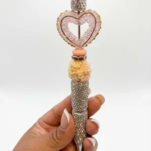 Fancy Pens with Heart Design and Floral Accents for Stylish Writing