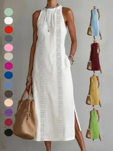 2026 European and American Cross-Border Tiktok Women's Solid Color Loose Long Shirt, Fashion Casual Female Dress, Trendy and Comfortable