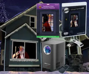 Virtual Santa in Window Projector Kit (Projector + 48x72 White Screen + USB)