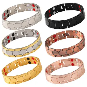 men's spherical hexagonal bracelet healing bracelets magnet 4 in 1 wide detachable bracelet