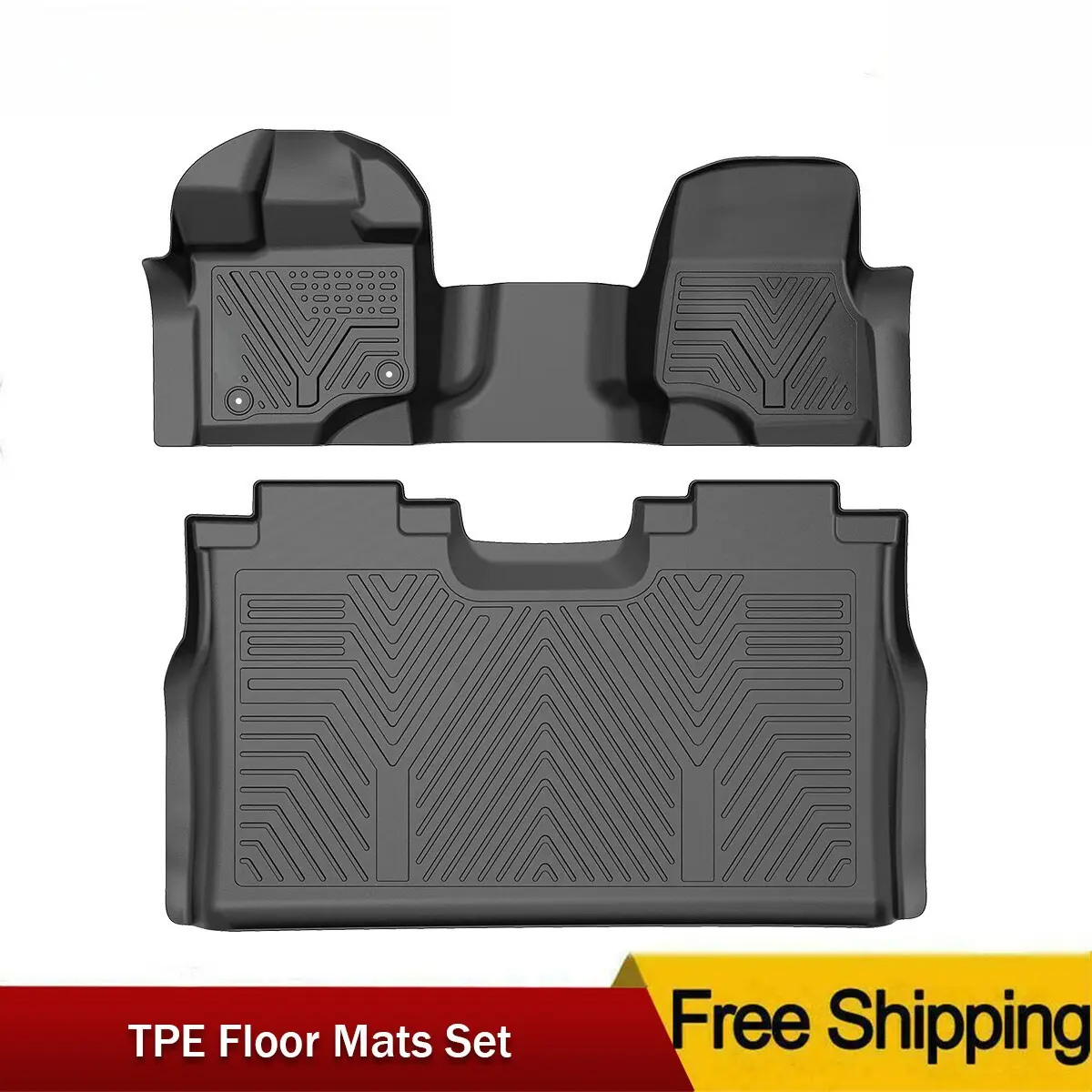 For 2015-2025 Ford F-150 Super Crew Cab Floor Mats Liner All Weather F+R TPE Set