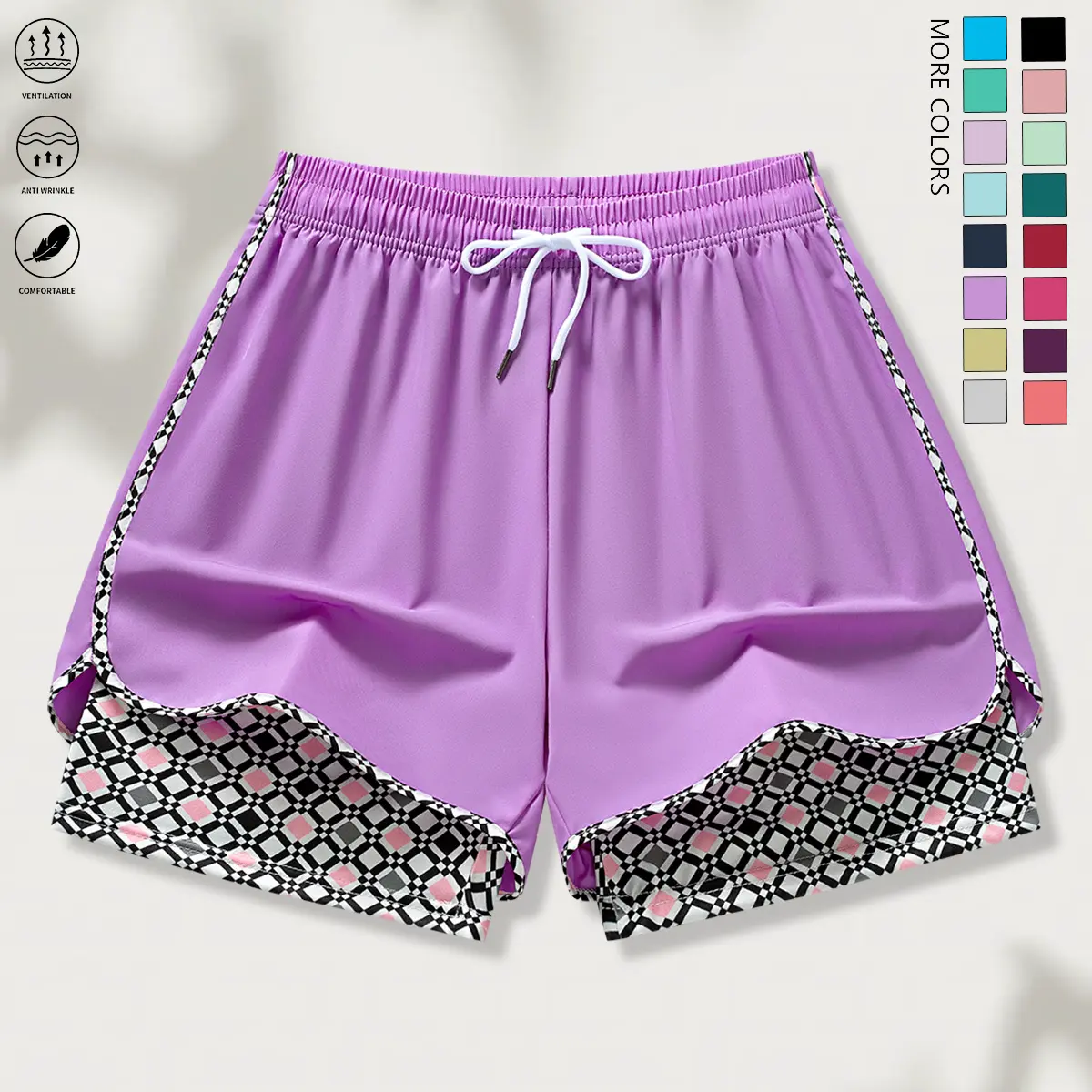 Women’s summer quick-dry yoga shorts—lightweight, breathable running shorts with an elastic waistband; casual athletic pants suitable for running, yoga, and outdoor activities; an ideal gift for women.summervibes
