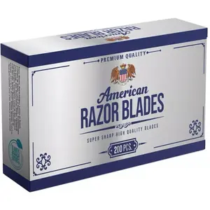 The Shave Factory American Razor Blades  DE Double Edge Razor 2 sided Shaving blades  200 Blades Pack