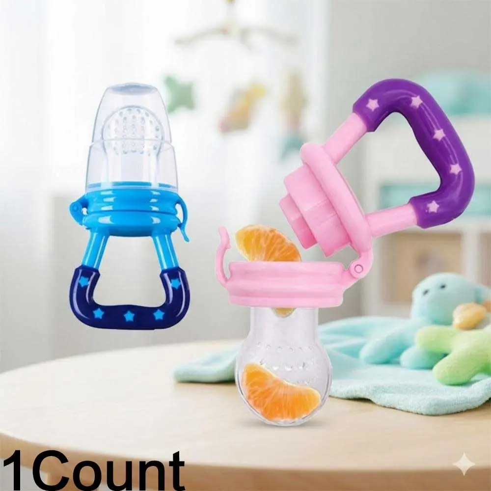 Easy-Clean Detachable Baby Fruit Feeder: Anti-Choke Silicone Guard, Teething Pacifier & Fresh Fruit Teether for On-the-Go Feeding, Antimicrobial & Portable Infant Weaning Tool
