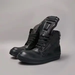 New Rick Owen Geobasket Shoes Sneaker Blacked Out New Rick Owen Geobasket Shoes Sneaker Blacked Out