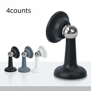Magnetic Door Stopper, 4 Counts/set Magnetic Door Stop with Adhesive Tape, No Drilling Door Stopper, Door Hardware for Wall & Floor Installation