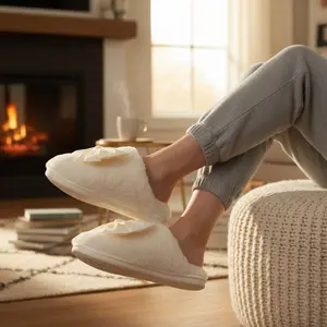 Comfy Bow Slippers - White Satin Bow Design Round Toe Winter Slippers for Women US Sizes 6-11 Comfortable & Stylish Sleepwear