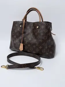 Pre-owned Louis Vuitton canvas and leather Shoulder Bags Montaigne MM Monogram Canvas Handbag JC158LV