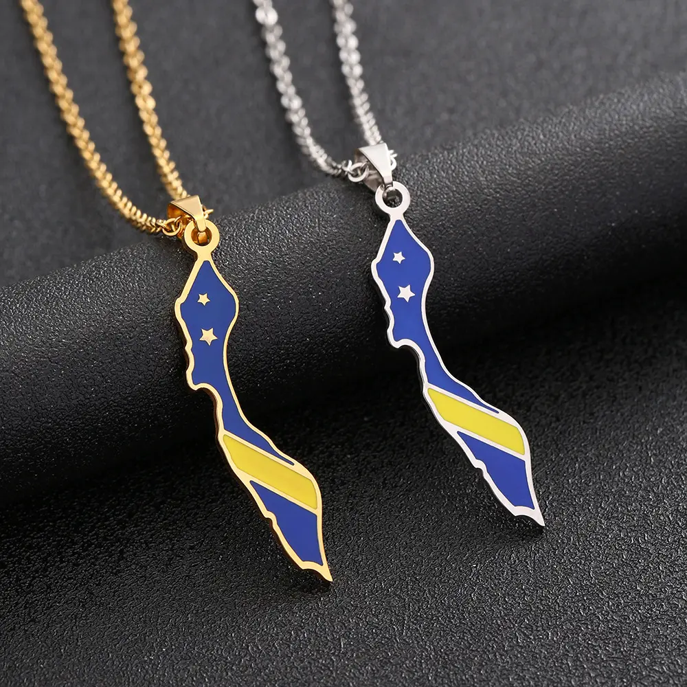 Aesthetic Curacao Map Necklace, Copper Heart Pendant Sweater Chain for Couples, Unique Jewelry Gift for Men & Women, Elegance, Aesthetic Appeal, Artificial Zircon, Birthday, Casual, Female, Mother's Day, Valentine's Day