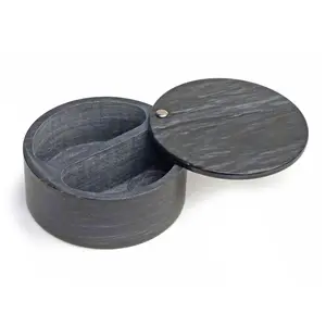 RSVP Black Marble Salt Box