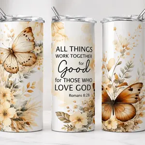 Romans 8:28 20oz Skinny Tumbler