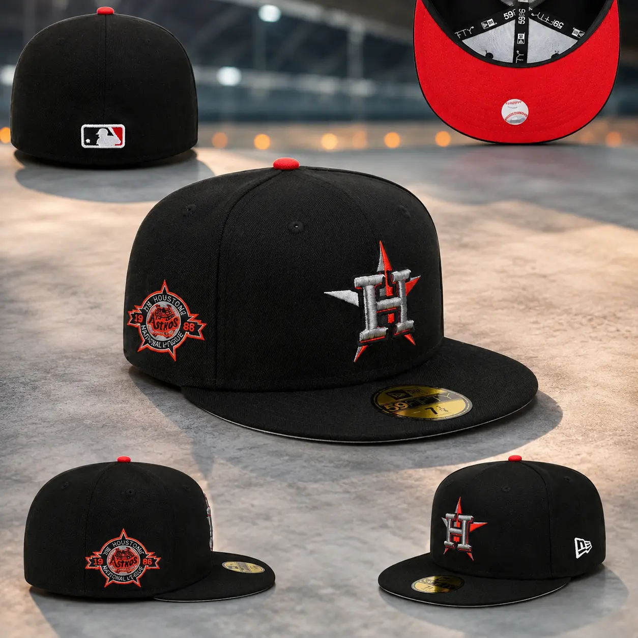 New Era Houston Astros Flat Brim Embroidered Baseball Hat 1