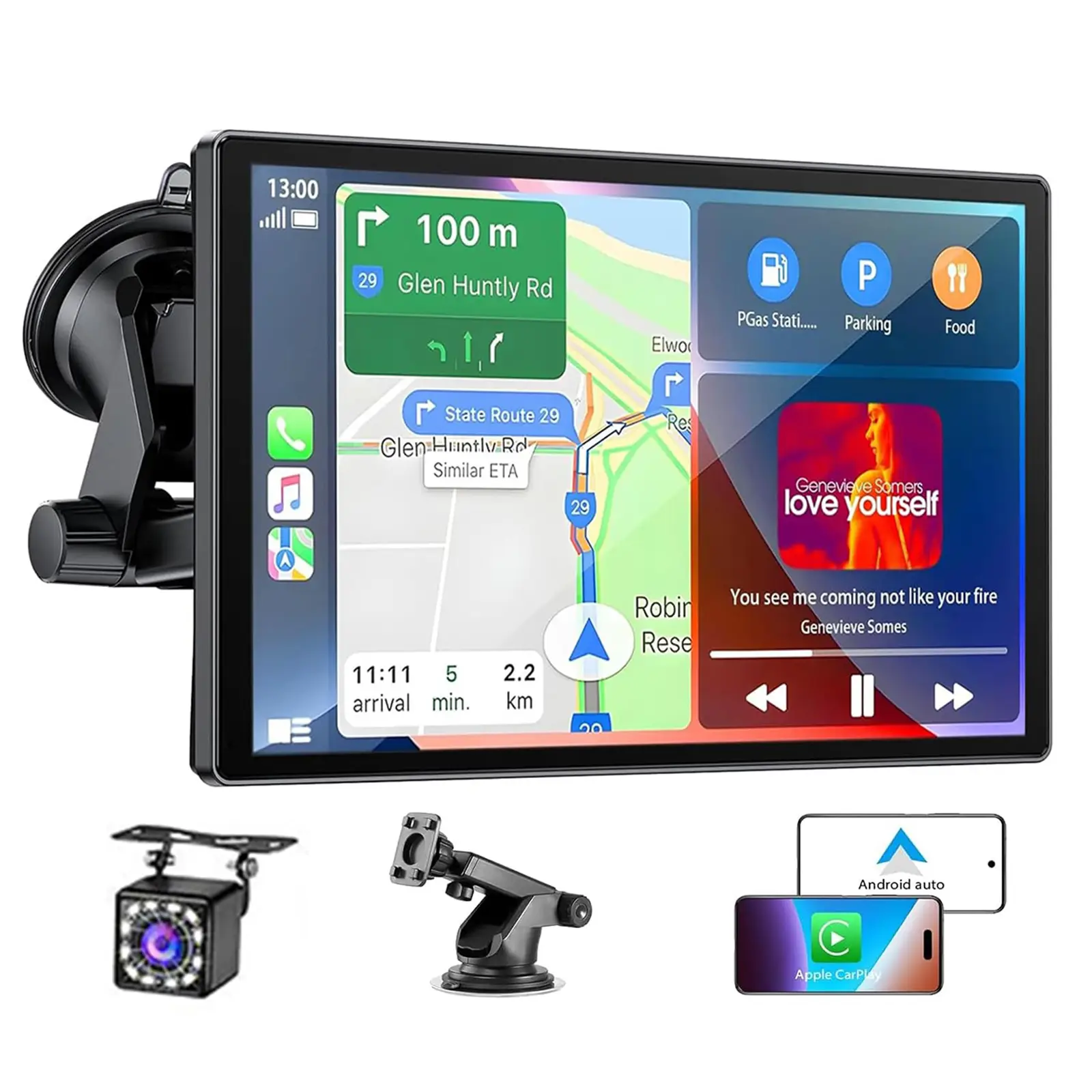 2025 upgraded wireless CarPlay screen, portable car playback adapter for in-car entertainment