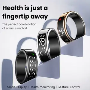 P5 Smart Vibration Ring | All-day health monitoring, gesture control, magnetic charging dock, family health data sharing, waterproof fitness tracking ring.