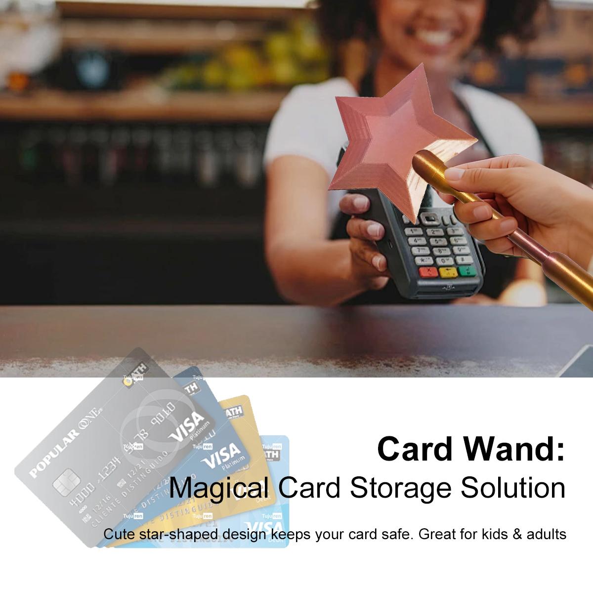 Magic Fairy Wand Credit Card Holder, Credit Card Magic Wand 3D Printed Tap to Pay Wand, Credit Card Magic Wand, NFC Card Sleeve, Fun Novelty Gift, Fun Fantasy Gift for Magic Lovers