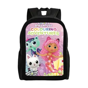 Gabby's-Dollhouse-Backpacks for Girls, Cute School Backpack, Aesthetic Bookbag for Teens, Lightweight Classic Backpack for Travel, Work, Picnic A-5