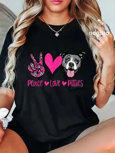 100% Cotton Pit Bull Lives Matter Pittie Puppy Dog Mom Ladies Pitbull T-Shirt