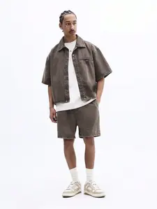 Men 2 piece sets - Men Washed Denim Two Piece Set Short Sleeve Casual Summer Streetwear jean jacket cargo shorts pants for men black jeans beach outfits jeans for men spring and summer clothes men's shorts for summer going out outfit baggy jeans for men