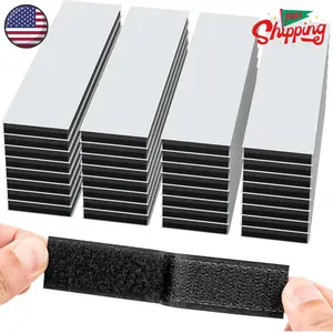 32 Sets 1x4 Inch Hook and Loop Strips with Adhesive, Strong Sticky Back