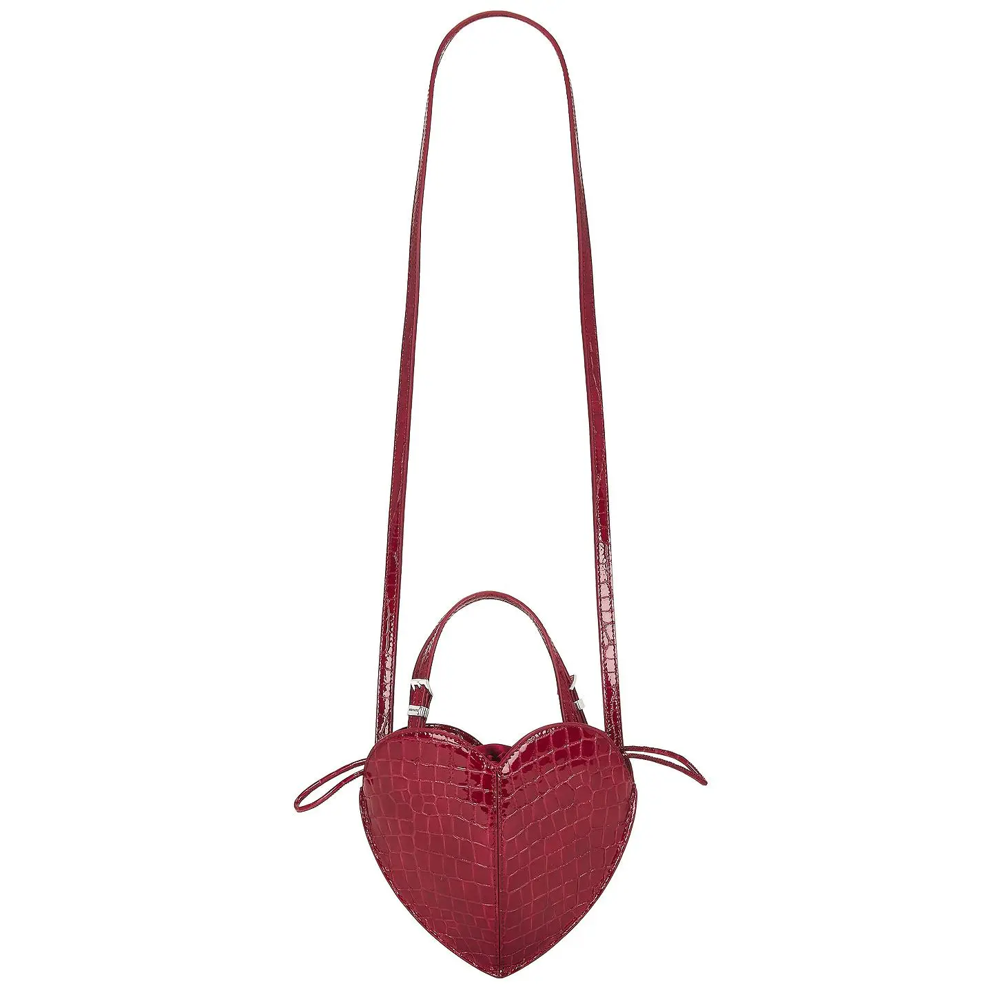 ROTATE Patent Croco Heart Bag in Windsor Wine