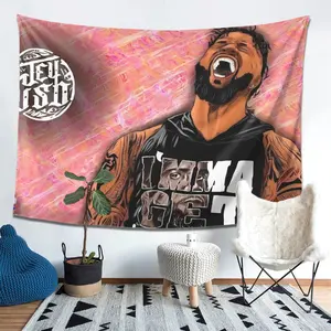 Jeuso Wrestling Champion Backdrop Sports Tapestry Wall Hanging, Wrestling Photography Background, Polyester Wall Decor for Gaming Room, Bedroom, Fan Cave, Studio, Party Setup